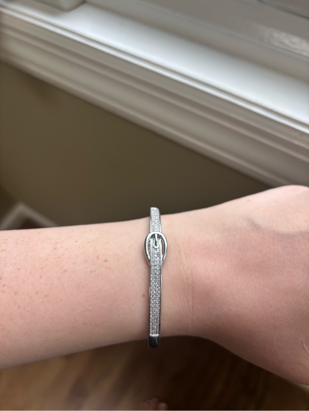 Adina Eden Silver Pave Buckle Bracelet